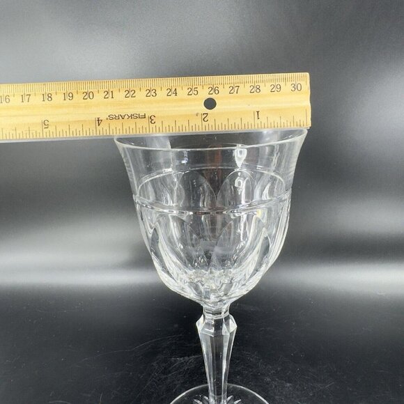 Josair Crystal Flute Drinking Glass Cup Goblet Marked On Bottom Clear Glass Vtg - Picture 4 of 12